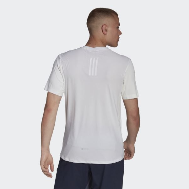 Adidas Blanc Conçu Pour L'entraînement Heat.rdy Hiit Tee