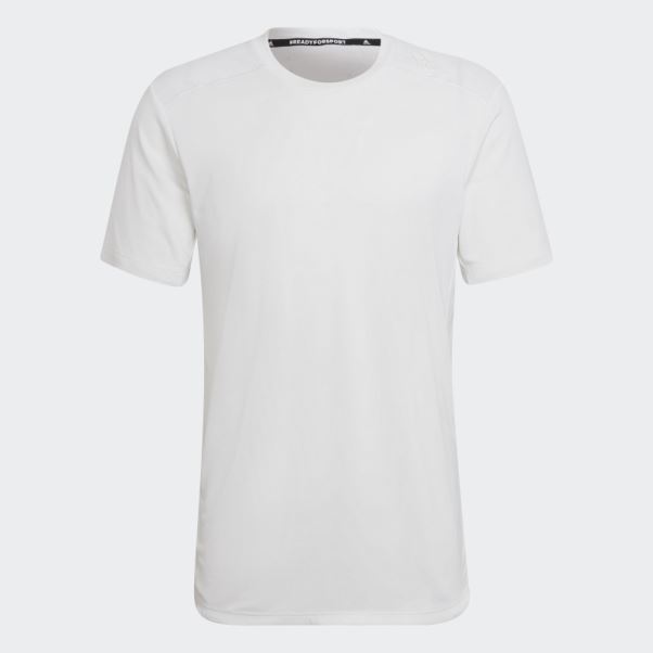Adidas Blanc Conçu Pour L'entraînement Heat.rdy Hiit Tee