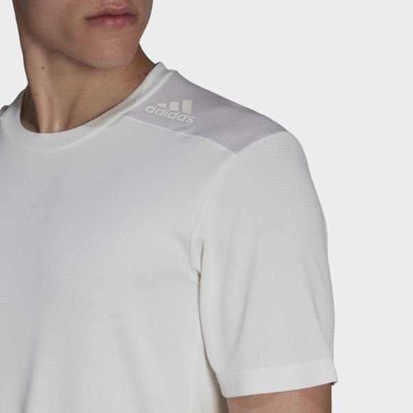 Adidas Blanc Conçu Pour L'entraînement Heat.rdy Hiit Tee