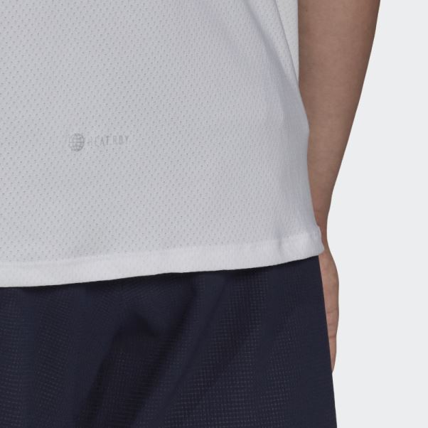 Adidas Blanc Conçu Pour L'entraînement Heat.rdy Hiit Tee