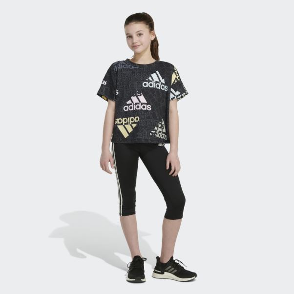 T-shirt Oversize à Manches Courtes Brand Love Noir Adidas