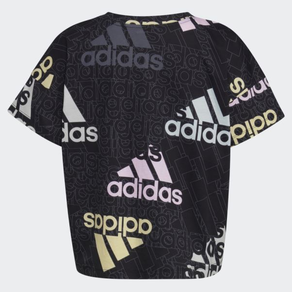 T-shirt Oversize à Manches Courtes Brand Love Noir Adidas