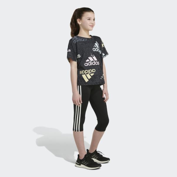 T-shirt Oversize à Manches Courtes Brand Love Noir Adidas