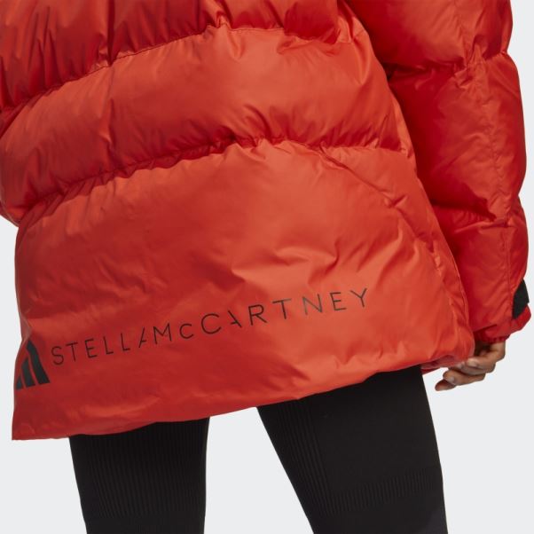 Adidas By Stella Mccartney Veste D'hiver Matelassée Mi-longue Mode Cayenne Brûlé