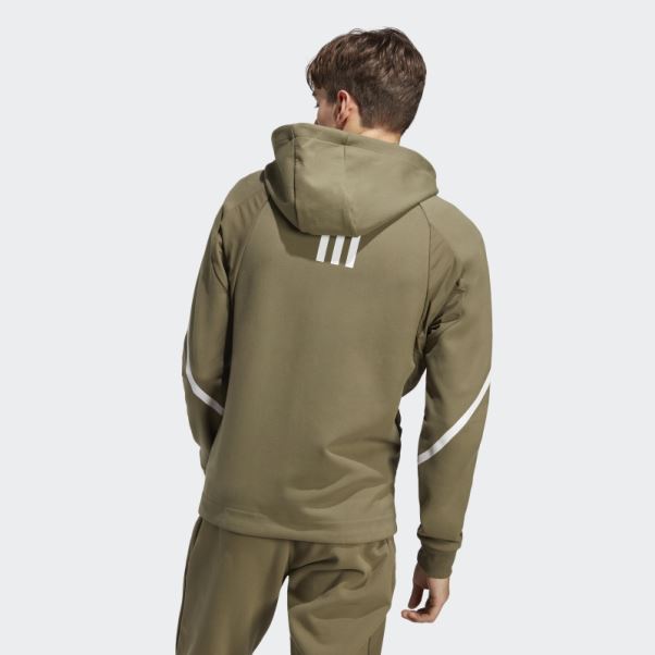 Haut De Survêtement Entièrement Zippé Adidas Olive Designed 4 Gameday Premium