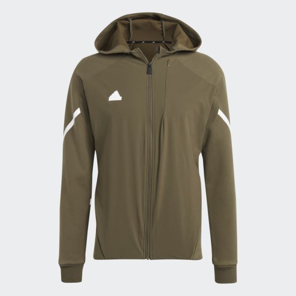 Haut De Survêtement Entièrement Zippé Adidas Olive Designed 4 Gameday Premium