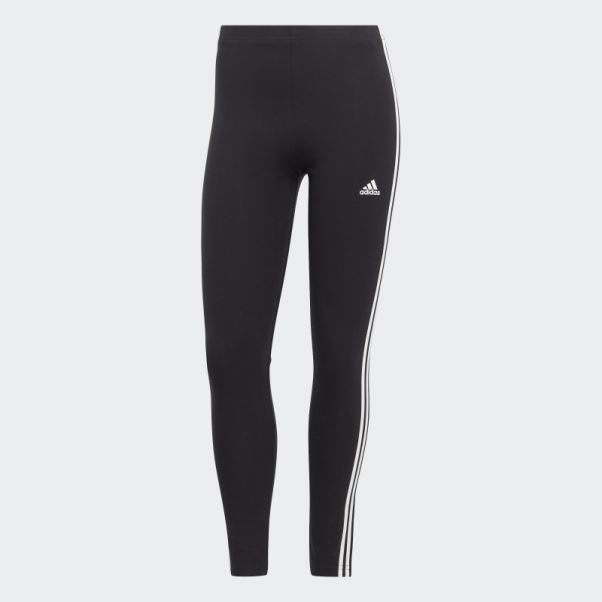 Legging En Jersey Simple Taille Haute à 3 Bandes Essentials Noir Adidas