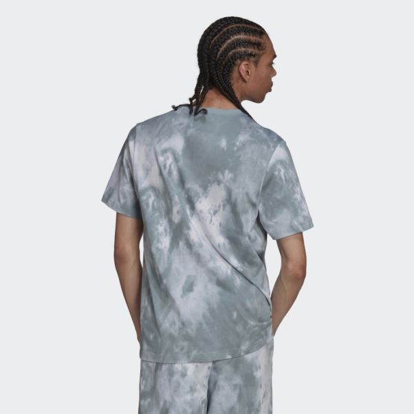 T-shirt Adicolor Essentials Trèfle Tie-dye Gris Adidas