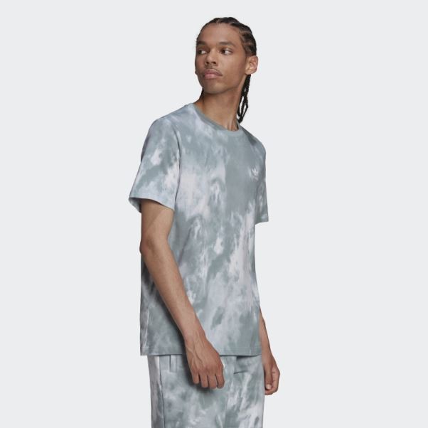 T-shirt Adicolor Essentials Trèfle Tie-dye Gris Adidas