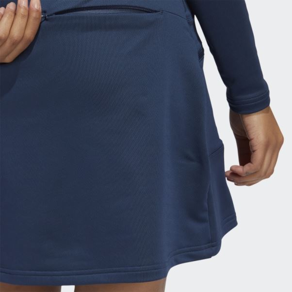 Adidas Robe De Golf En Maille Chaîne Bleu Marine