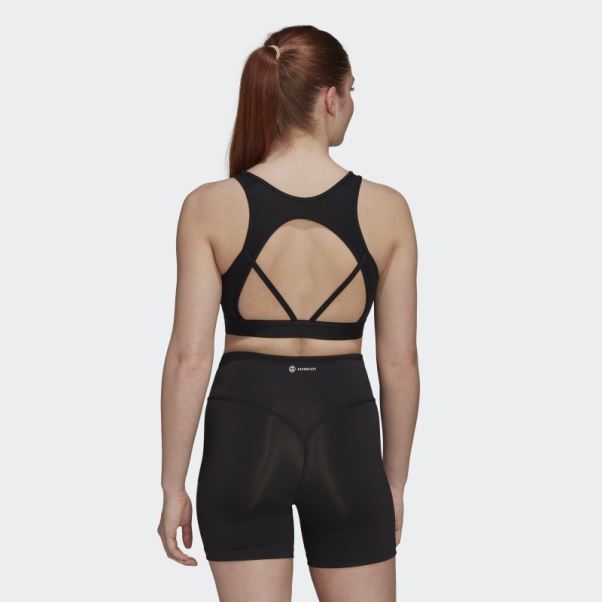 Soutien-gorge D'entraînement à Maintien Léger Aeroready Hyperglam Noir Adidas