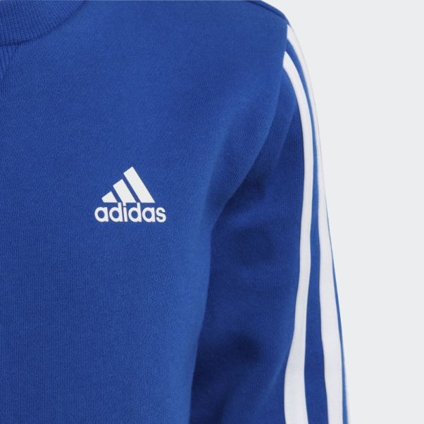 Sweat à Col Rond Essentiel à 3 Bandes Bleu Roi Adidas
