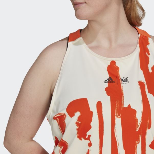 Adidas X Thebe Magugu Tennis New York Débardeur En Y (taille Plus) Teinte écru