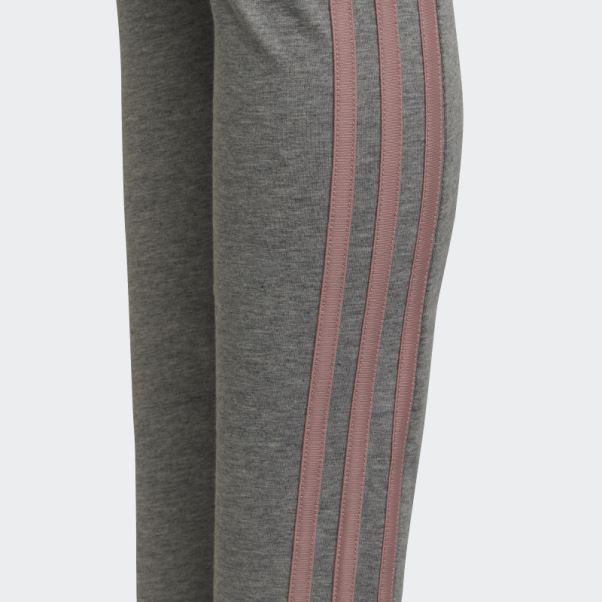 Legging Adidas Gris Moyen En Coton à 3 Bandes