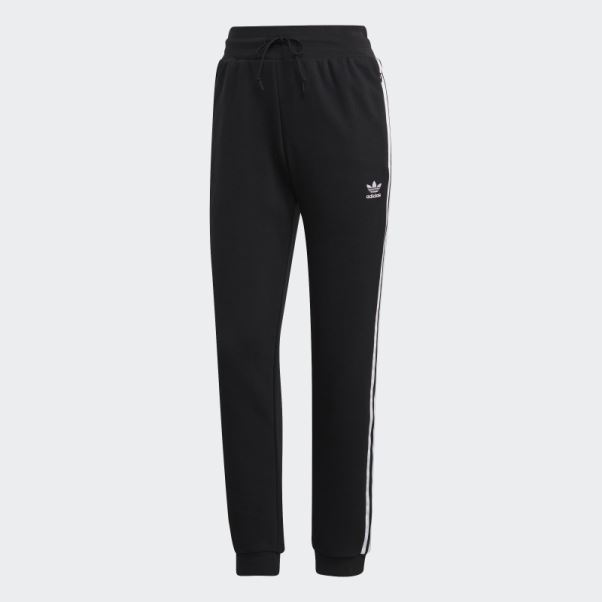 Adidas Pantalon Slim Noir à Revers