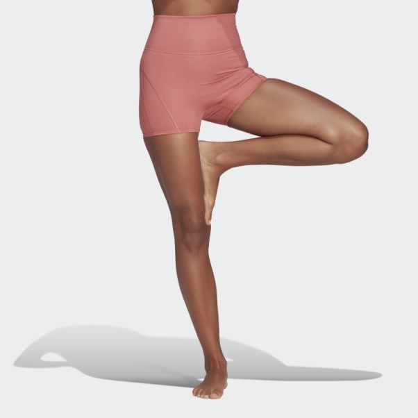 Legging Court Taille Super Haute Yoga Studio Luxe Fire Rouge Adidas