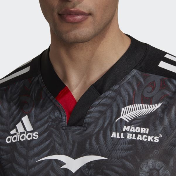 Maori All Blacks Rugby Maillot Domicile Réplique Adidas Noir