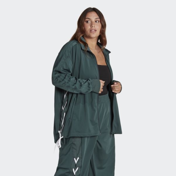 Adidas Veste De Survêtement à Lacets Always Original (grande Taille) Vert Minéral