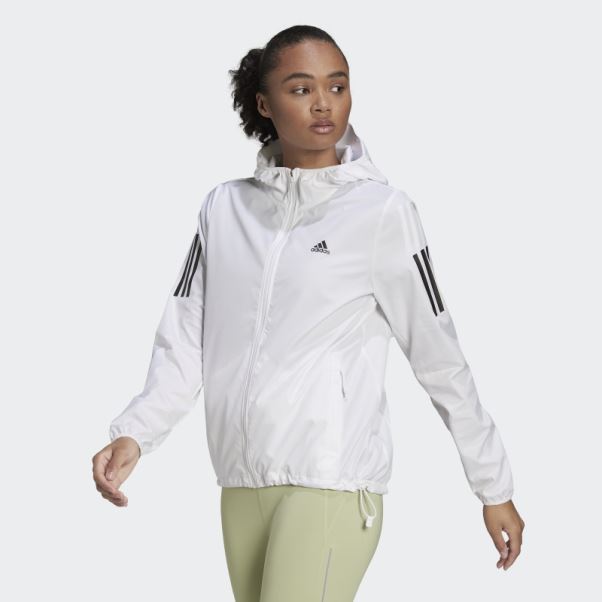 Coupe-vent De Course à Capuche Blanc à Capuche Adidas