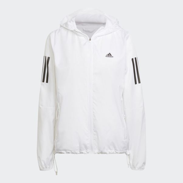 Coupe-vent De Course à Capuche Blanc à Capuche Adidas