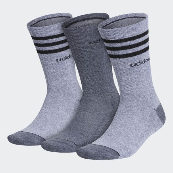 Chaussettes Mi-mollet Adidas 3 Bandes Gris Moyen 3 Paires