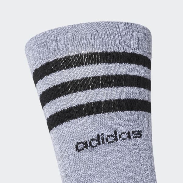Chaussettes Mi-mollet Adidas 3 Bandes Gris Moyen 3 Paires