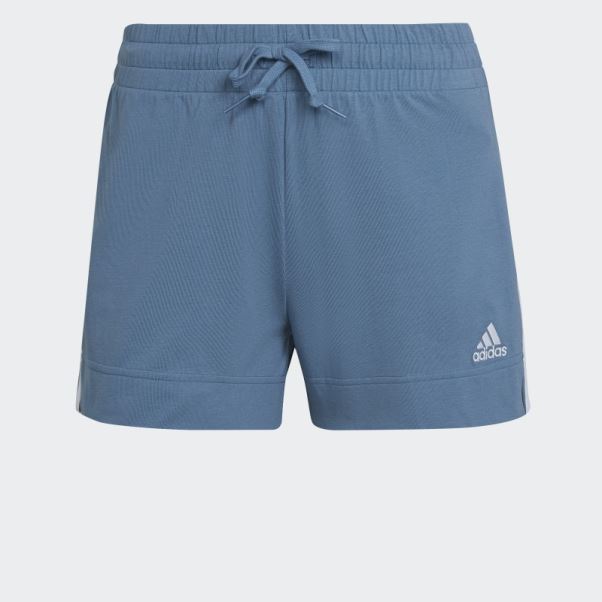 Short Slim à 3 Bandes Essentials Bleu Altéré Adidas