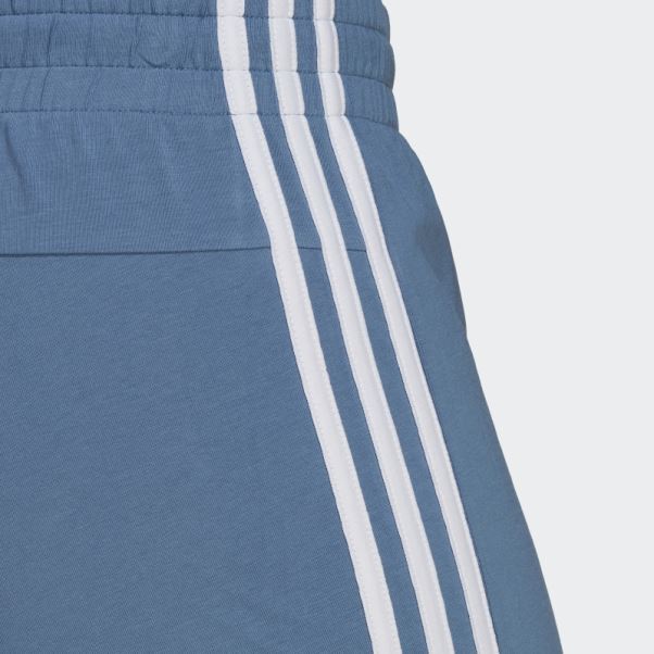 Short Slim à 3 Bandes Essentials Bleu Altéré Adidas