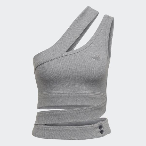 Core Heather Adidas Version Bleu Waffle Wrap Bra Top
