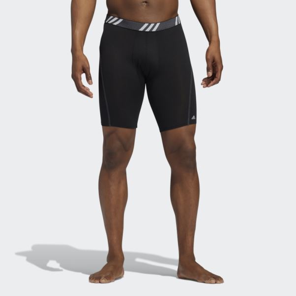 Performance Mesh Boxer Long 3 Paires Adidas Noir