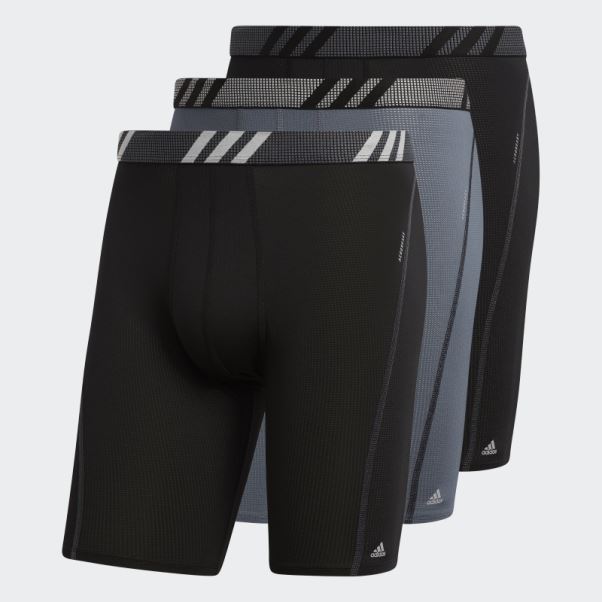 Performance Mesh Boxer Long 3 Paires Adidas Noir