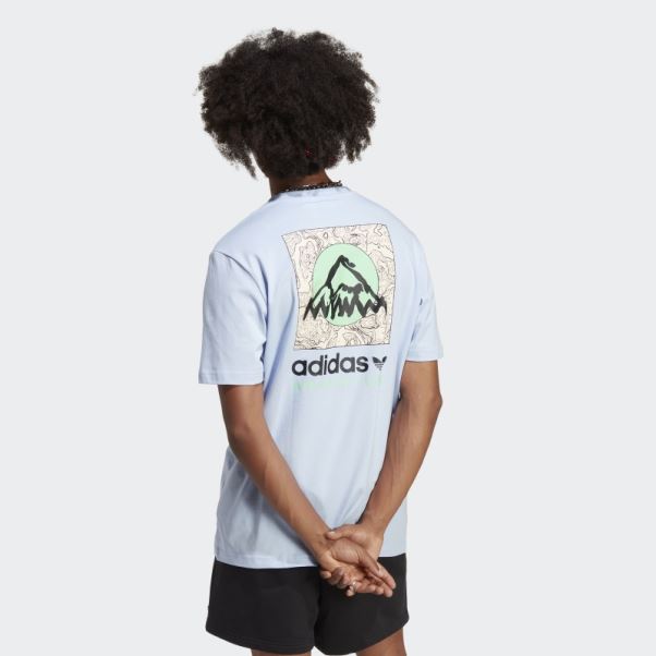 Adidas Aventure Montagne Dos Tee Bleu Aube Mode