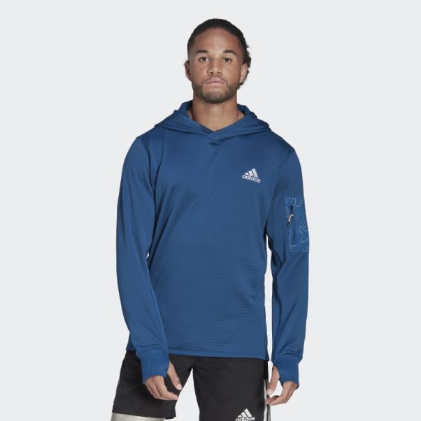 Adidas Polaire X-city Running Sweat à Capuche Mode Marine