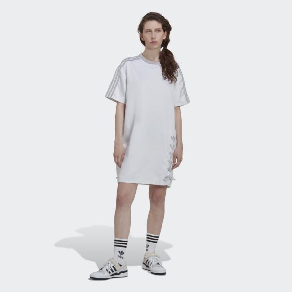 Adidas Robe T-shirt Blanche à Lacets Always Original