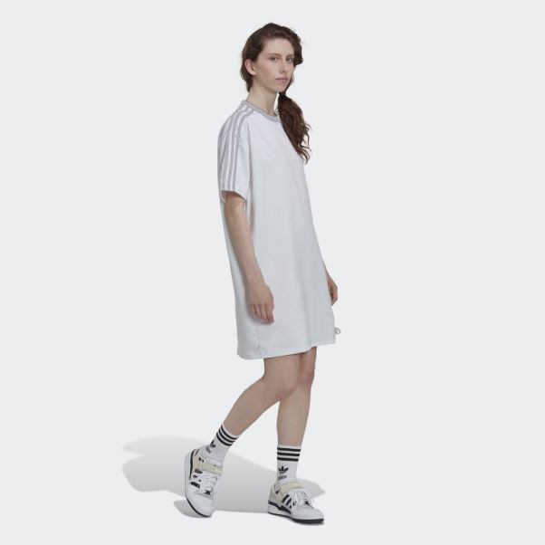 Adidas Robe T-shirt Blanche à Lacets Always Original