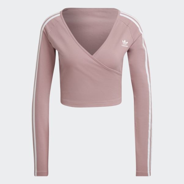T-shirt Court à Manches Longues Adidas Adicolor Classics Mauve