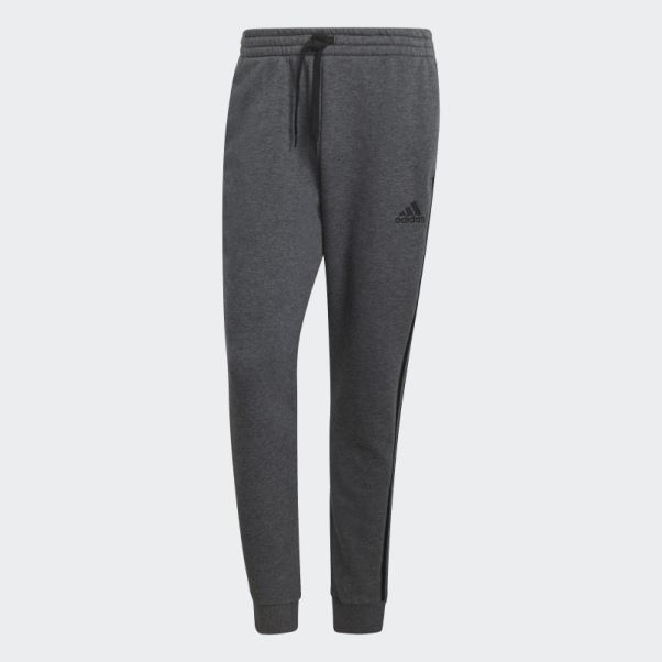 Pantalon De Jogging Fuselé En Molleton Essentials à 3 Bandes Gris Foncé Chiné Adidas