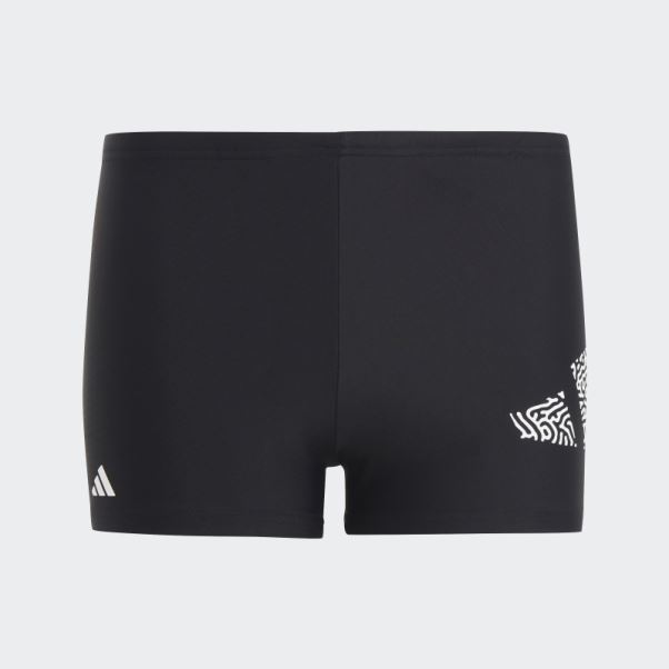 Adidas Boxer De Bain Noir Avec Logo 3 Barres