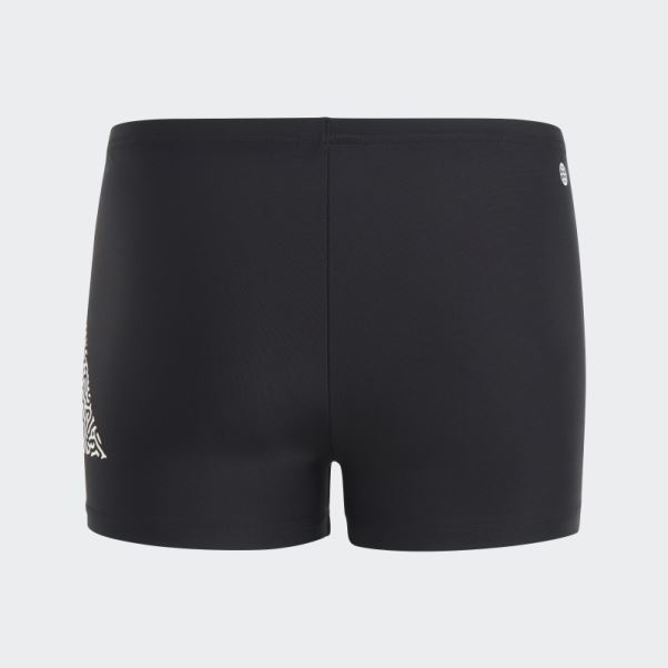 Adidas Boxer De Bain Noir Avec Logo 3 Barres