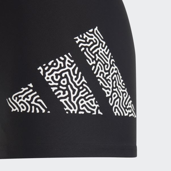 Adidas Boxer De Bain Noir Avec Logo 3 Barres
