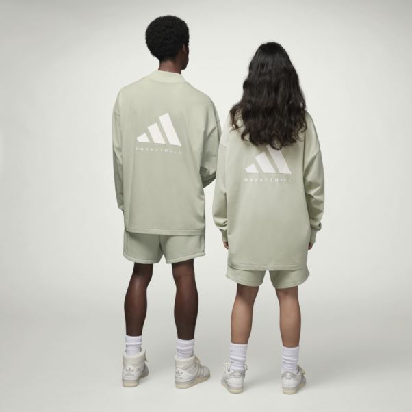 Vert Mode Adidas Basketball Haut à Manches Longues