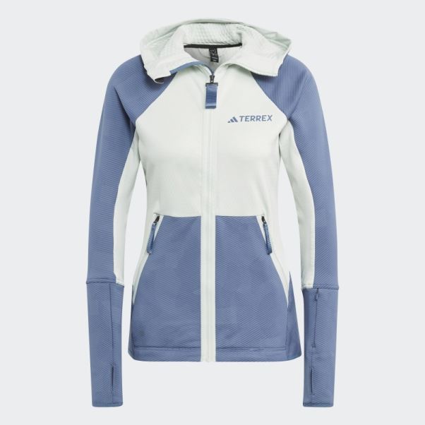 Veste Polaire De Randonnée à Capuche Adidas Terrex Tech Flooce Vert
