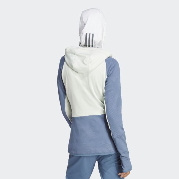 Veste Polaire De Randonnée à Capuche Terrex Tech Flooce Adidas Vert