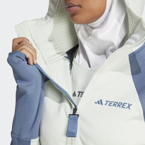 Veste Polaire De Randonnée à Capuche Terrex Tech Flooce Adidas Vert