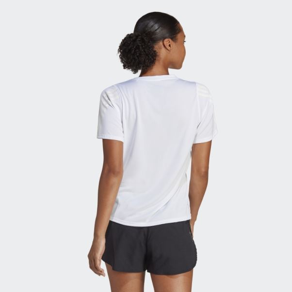 T-shirt De Course à Faible Teneur En Carbone Adidas Run Icon 3-stripes Blanc
