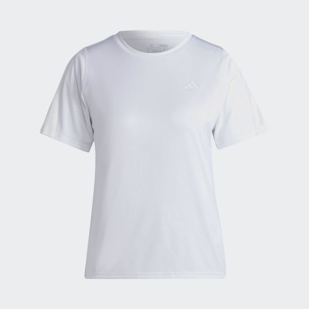T-shirt De Course à Faible Teneur En Carbone Adidas Run Icon 3-stripes Blanc