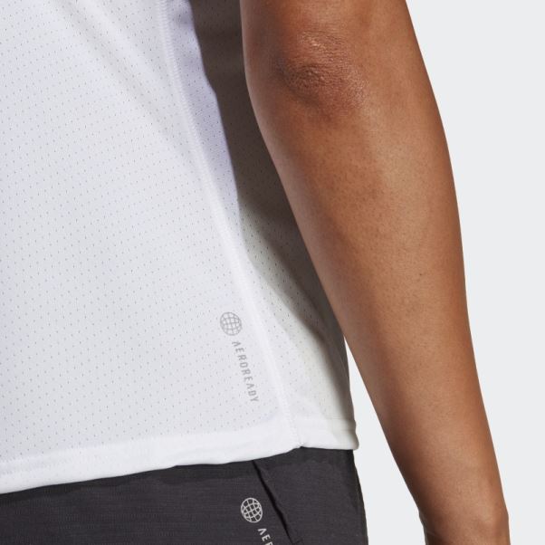 T-shirt De Course à Faible Teneur En Carbone Adidas Run Icon 3-stripes Blanc