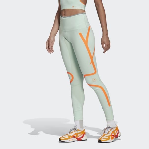 Adidas By Stella Mccartney Truepace Running Leggings Vert Gelé Chaud