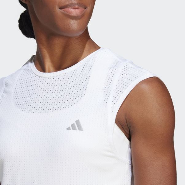 Adidas T-shirt De Course Rapide Blanc