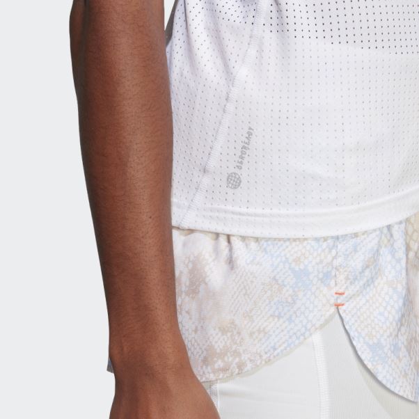 Adidas T-shirt De Course Rapide Blanc